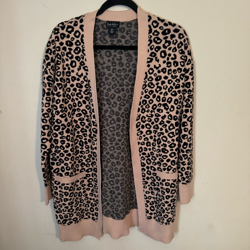 Nicole Miller Animal Print Cardigan Size Small